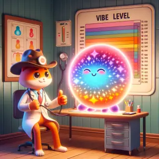 Vibe Check — a wellness humor illustration